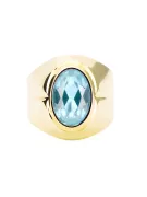 Aquamarine 14K Yellow gold Ring Vintage Jewlery vrc296y